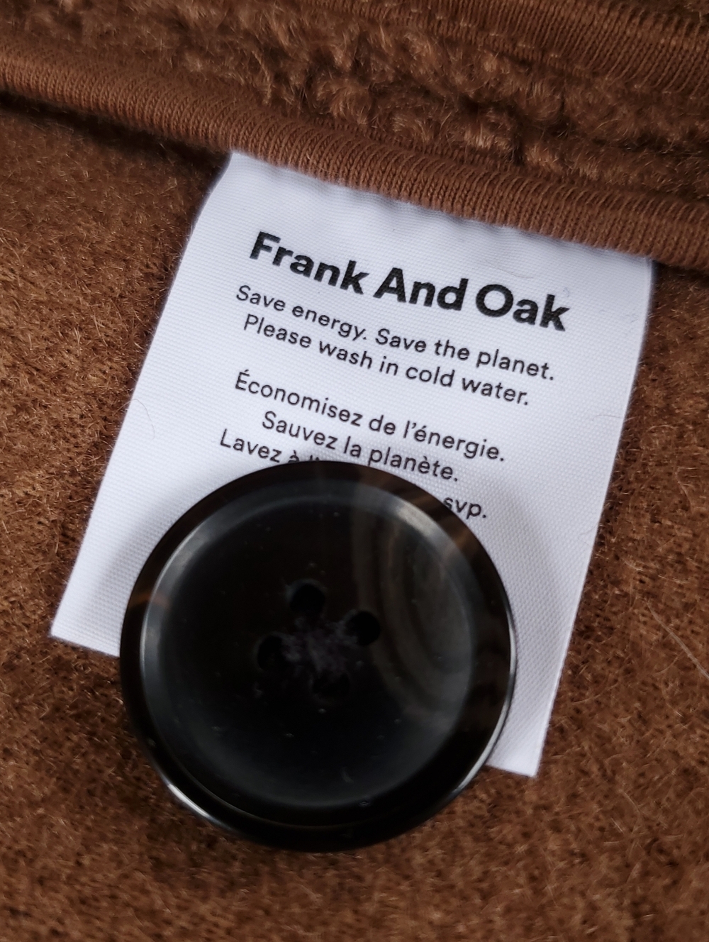 Frank & Oak Oversized Brown Teddy Coat | Large - Picture 7 of 8